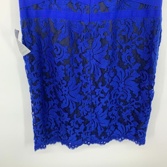 Tadashi Shoji Dress Blue Embroidered Lace V-Neck Sleeveless NWT - Picture 13 of 13